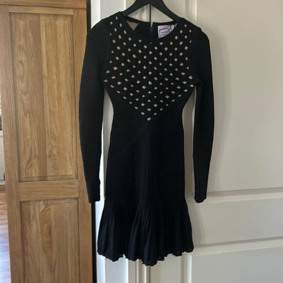 ❌❌SOLD❌❌HERVE LEGER black long sleeve bandage Pernilla dress xs - Picture 2 of 12